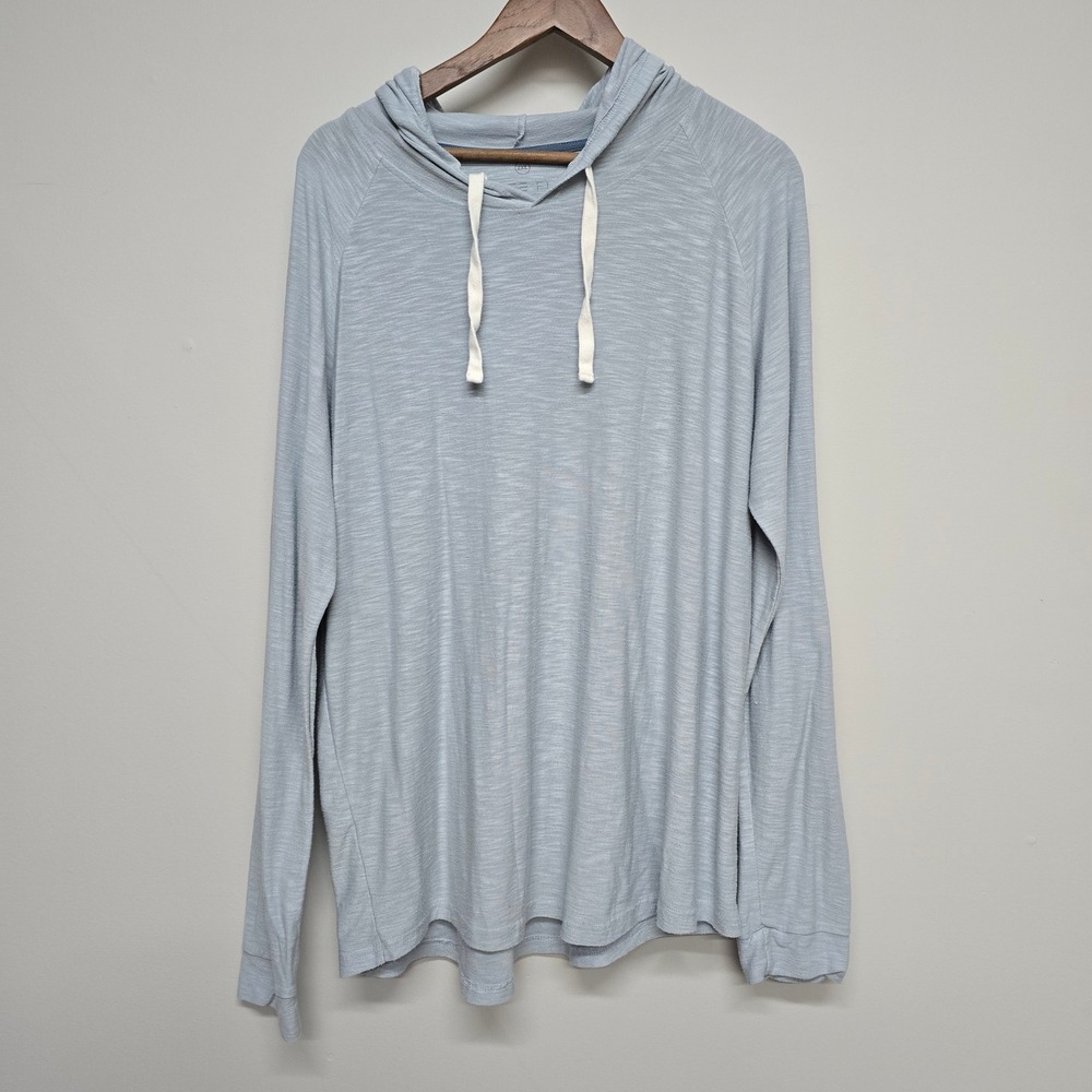 Free Fly Bamboo Hoodie Mens 2XL Light Blue Lightweight Breathable Coastal